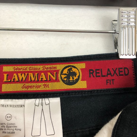 Lawman Women's Size 5/6 Superior Fit World Class Denim Relaxed Black Jeans - Picture 11 of 13
